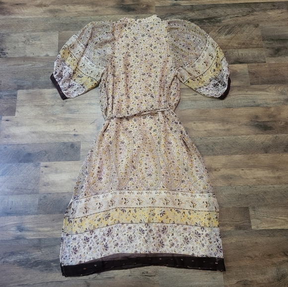 Ann Taylor Pearl Blush Paisley Floral Balloon Sleeve Midi Dress Size Small P - Picture 7 of 10
